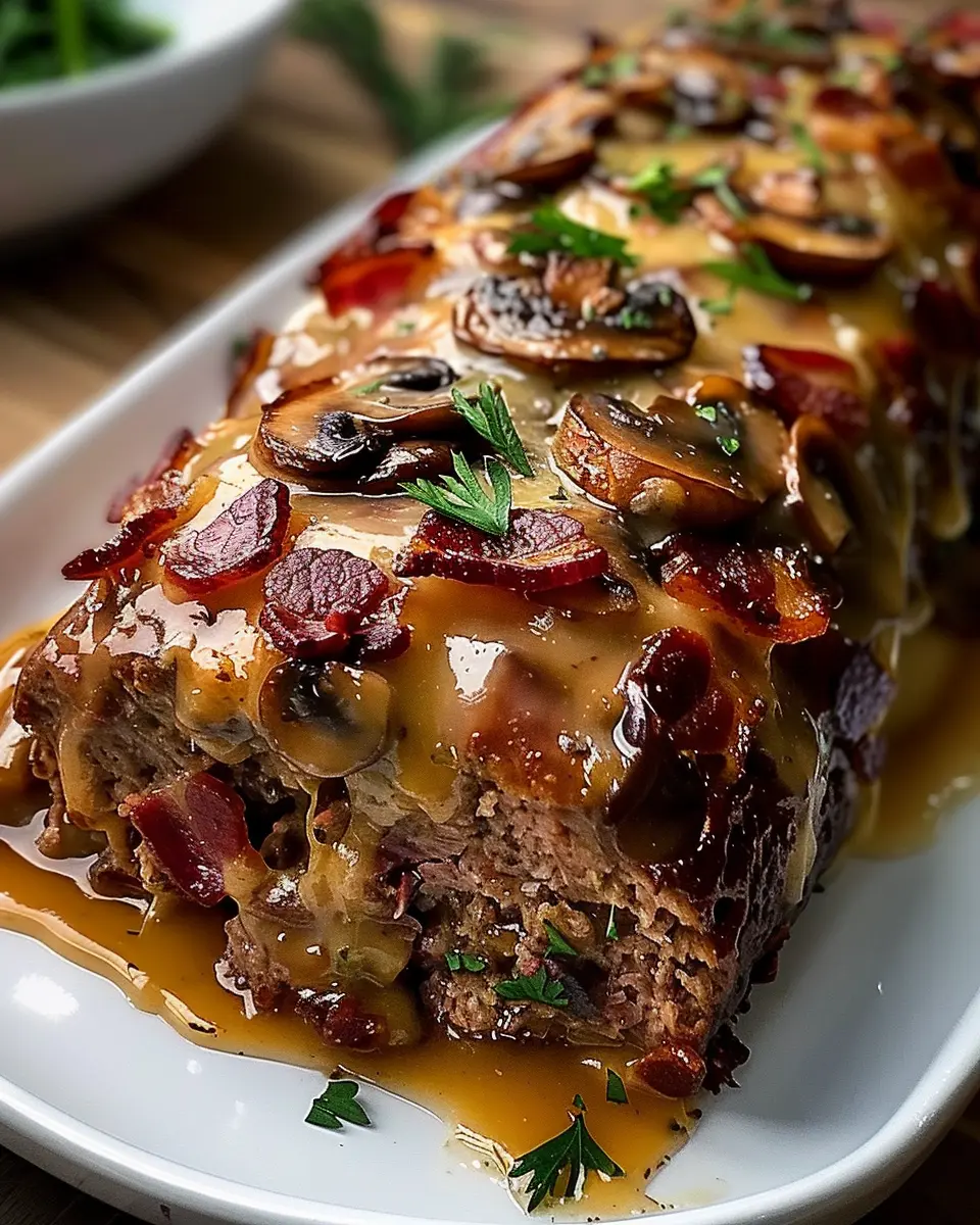 Swiss Bacon Mushroom Meatloaf: A Juicy Twist with Turkey Bacon