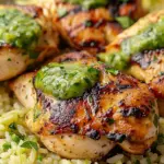 Peruvian Chicken and Rice with Green Sauce