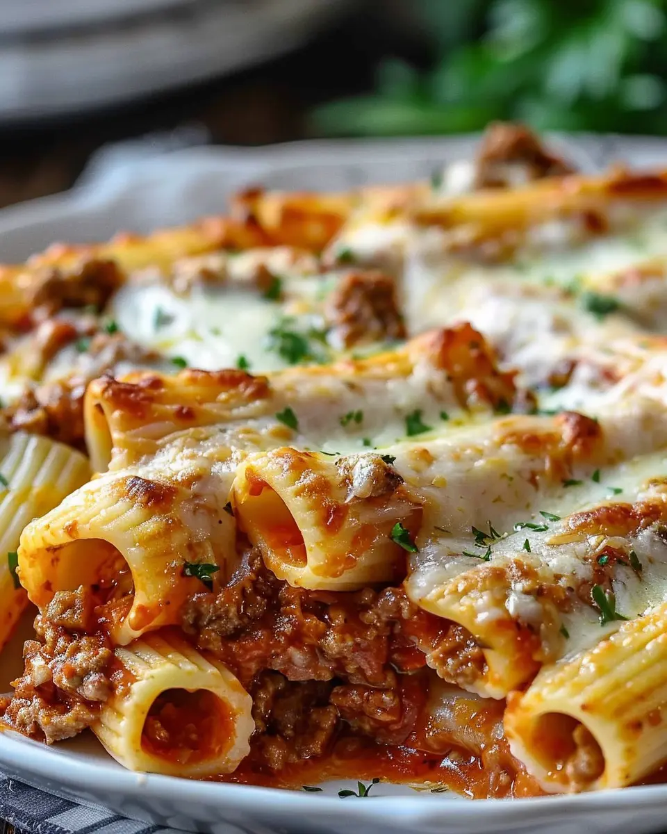 Baked Rigatoni Stuffed with Beef Ragu: An Indulgent Family Feast