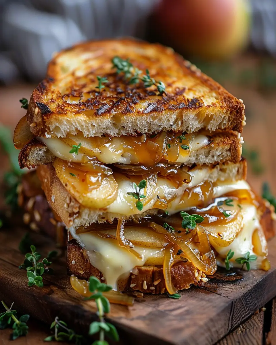 Pear Apple Grilled Cheese with Caramelized Onions: An Indulgent Twist