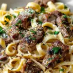 Creamy Steak Pasta Garlic