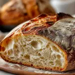 Crusty Golden Sourdough Bread