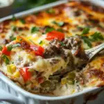 Low Carb Philly Cheesesteak Casserole