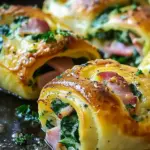 Spinach Ham Breakfast Rolls