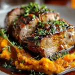 Apple Cider Pork with Mashed Sweet Potatoes