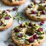 Pistachio Cranberry Wreath Cookies