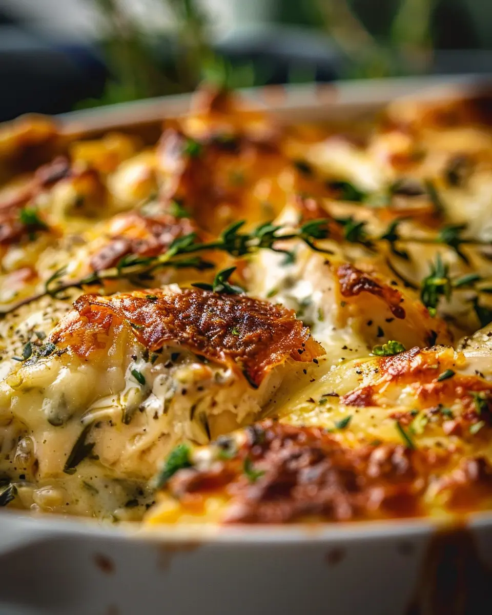 Savory Easy Low Carb Chicken Casserole with Turkey Bacon Delight