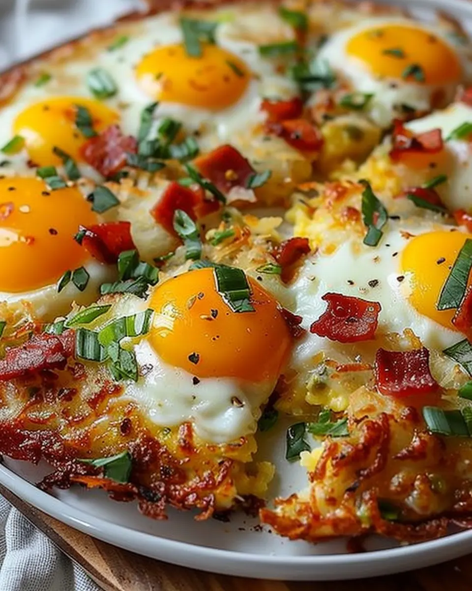 Breakfast Pizza Hash Brown Crust: Easy and Delish with Turkey Bacon