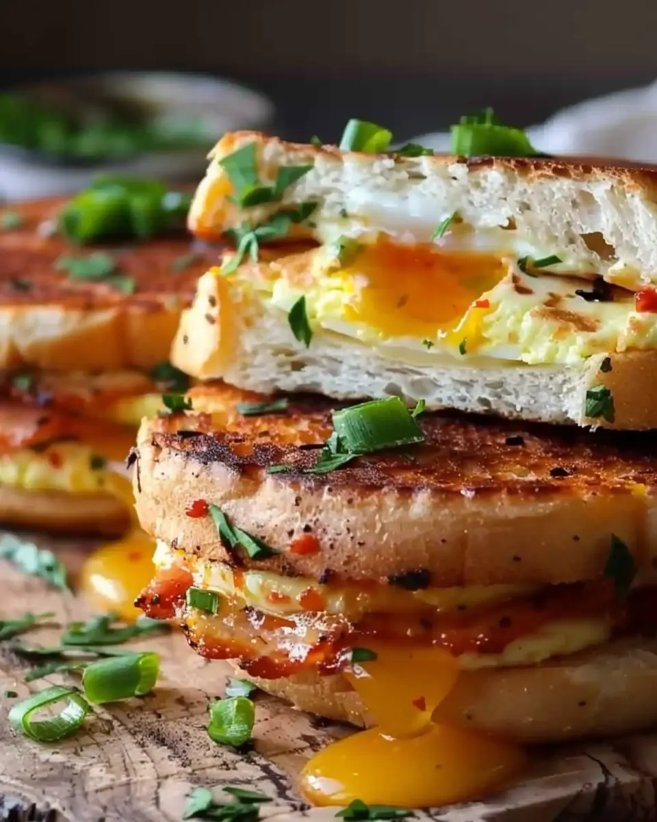 Spicy Chipotle Egg Breakfast Sandwiches Recipe with Turkey Bacon