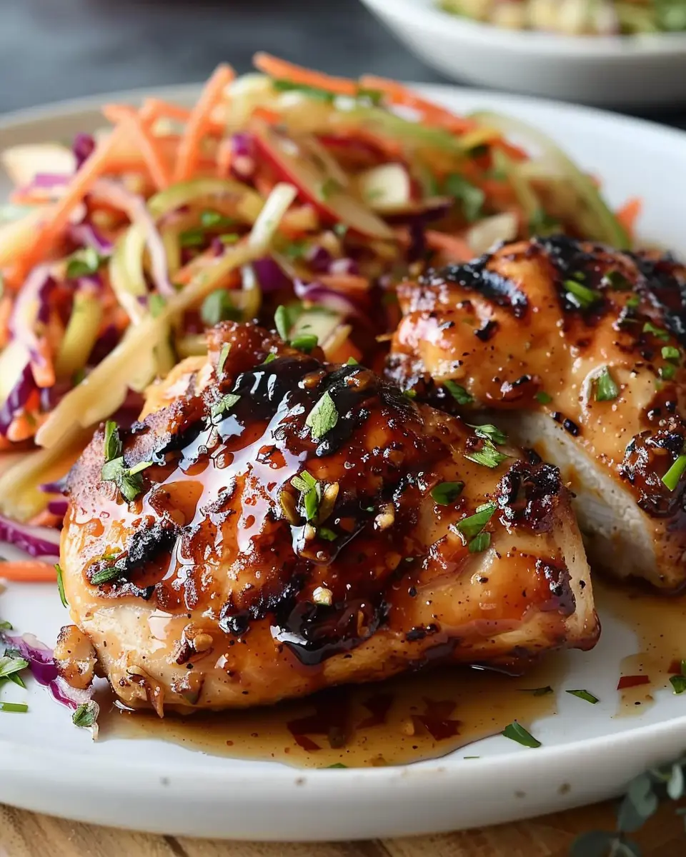 Sticky Apple Cider Chicken with Crisp Autumn Slaw: A Delicious Fall Feast