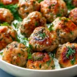 Greek Chicken Meatballs with Tzatziki Sauce