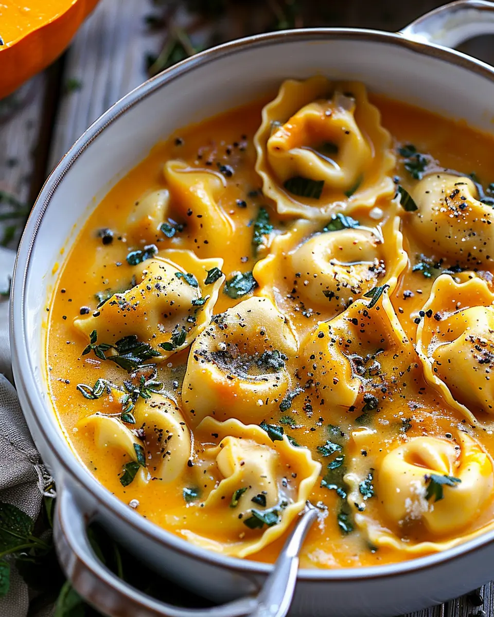 Creamy Pumpkin Tortellini Soup: A Cozy Fall Favorite with Turkey Bacon